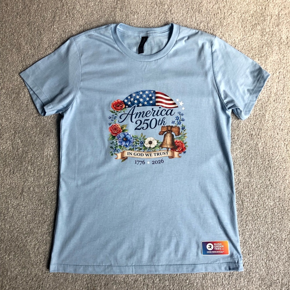 America 250th Light Blue Graphic Tee